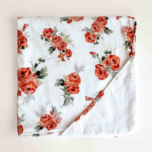 Rosebud / Organic Hooded Baby Towel