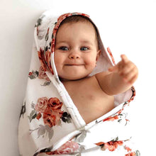 Load image into Gallery viewer, Rosebud / Organic Hooded Baby Towel