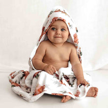 Load image into Gallery viewer, Rosebud / Organic Hooded Baby Towel