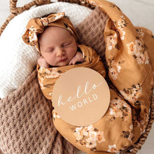 Load image into Gallery viewer, Golden Flower / Organic Muslin Wrap