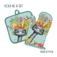 Load image into Gallery viewer, Oven Mitt & Pot Holder Set / Emu-sing