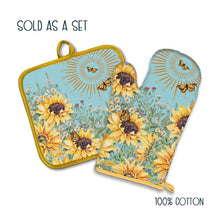 Load image into Gallery viewer, Oven Mitt & Pot Holder Set / Fields Of Gold