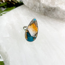 Load image into Gallery viewer, Lilliana Sterling Silver Oyster Turquoise Ring / Adjustable