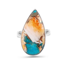 Load image into Gallery viewer, Lilliana Sterling Silver Oyster Turquoise Ring / Adjustable