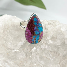 Load image into Gallery viewer, Sophia Sterling Silver Purple Mohave Oyster Turquoise Ring / Adjustable

