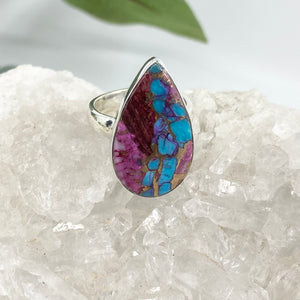 Sophia Sterling Silver Purple Mohave Oyster Turquoise Ring / Adjustable