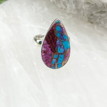 Load image into Gallery viewer, Sophia Sterling Silver Purple Mohave Oyster Turquoise Ring / Adjustable
