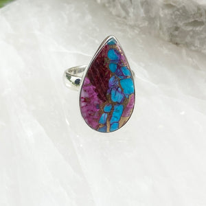 Sophia Sterling Silver Purple Mohave Oyster Turquoise Ring / Adjustable