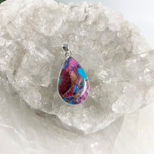Load image into Gallery viewer, Sophia Sterling Silver Purple Mohave Spiny Oyster Turquoise Pendant