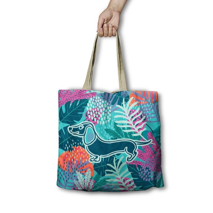Shopping Bag / Colourful Dachshund