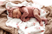 Load image into Gallery viewer, Rose Ribbed Topknot Headband