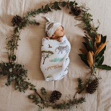 Load image into Gallery viewer, Safari / Snuggle Swaddle & Beanie Set