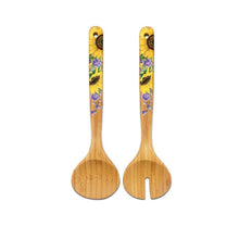 Load image into Gallery viewer, Salad Servers / Smiling Sunflowers
