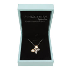 Load image into Gallery viewer, Swarovski Butterfly Pendant / Champagne &amp; Crystal
