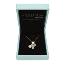 Load image into Gallery viewer, Swarovski Butterfly Pendant / Champagne & Crystal