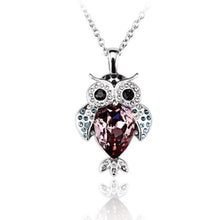 Load image into Gallery viewer, Swarovski Owl Pendant / Purple