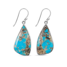 Load image into Gallery viewer, Arianna Sterling Silver Turquoise Drop Earrings
