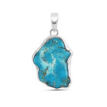 Load image into Gallery viewer, Indie Sterling Silver Turquoise Rough Pendant 245