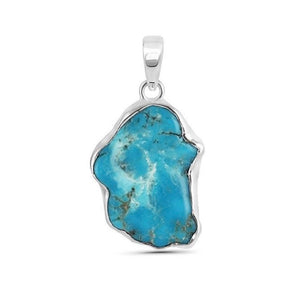 Indie Sterling Silver Turquoise Rough Pendant  245