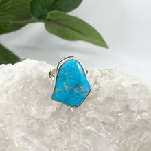Load image into Gallery viewer, Maya Sterling Silver Turquoise Rough Ring / Adjustable
