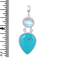 Load image into Gallery viewer, Eden Sterling Silver Turquoise /  Moonstone Pendant