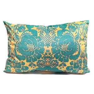 Venezia Turquoise 1 Velvet Cushion / Rectangular