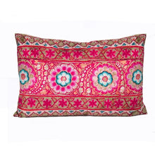 Load image into Gallery viewer, Pink Embroidery 2 Velvet Cushion / Rectangular
