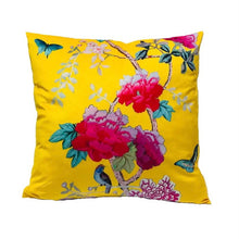 Load image into Gallery viewer, Saffron Birds Velvet Cushion / Square