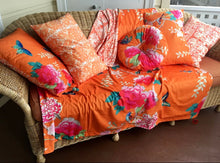Load image into Gallery viewer, Velvet Throw - Orange Bird