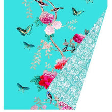Load image into Gallery viewer, Velvet Throw - Turquoise Bird