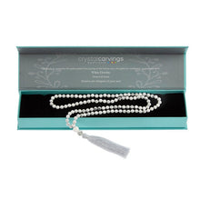 Load image into Gallery viewer, White Howlite / 108 Mala Bead Tassel Necklace