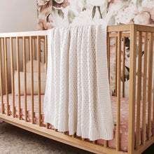 Load image into Gallery viewer, White / Diamond Knit Baby Blanket