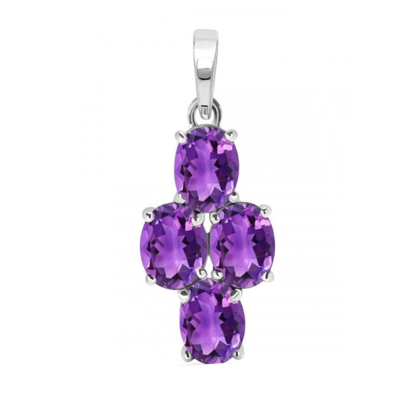 Harmony Sterling Silver Amethyst Cross Pendant