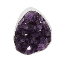 Load image into Gallery viewer, Dreamer Sterling Silver Amethyst Druzy Ring / Adjustable
