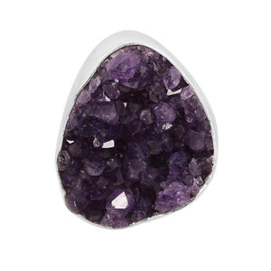 Dreamer Sterling Silver Amethyst Druzy Ring / Adjustable