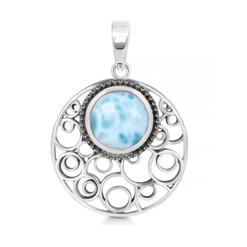 Brielle Sterling Silver Larimar Pendant