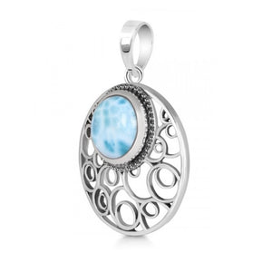 Brielle Sterling Silver Larimar Pendant