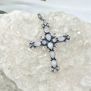 Gabrielle Moonstone Cross Pendant