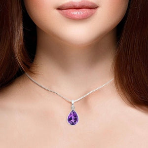 Anya Sterling Silver Faceted Amethyst Pendant