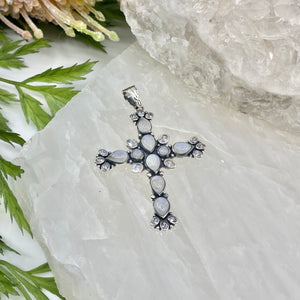 Gabrielle Moonstone Cross Pendant