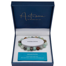 Load image into Gallery viewer, Amazonite Leaf Charm / Natural Stone Bracelet
