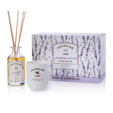 Load image into Gallery viewer, Australian Linen Collection / Lavender Fields Candle &amp; Diffuser Gift Set
