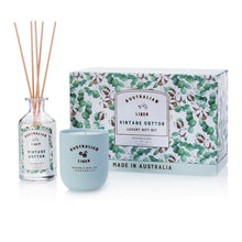 Load image into Gallery viewer, Australian Linen Collection / Vintage Cotton Candle &amp; Diffuser Gift Set
