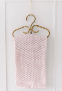 Blush Pink / Diamond Knit Baby Blanket