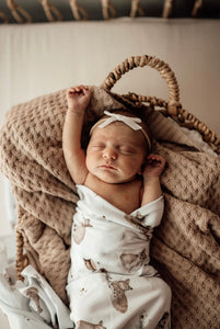 Hazelnut / Diamond Knit Baby Blanket