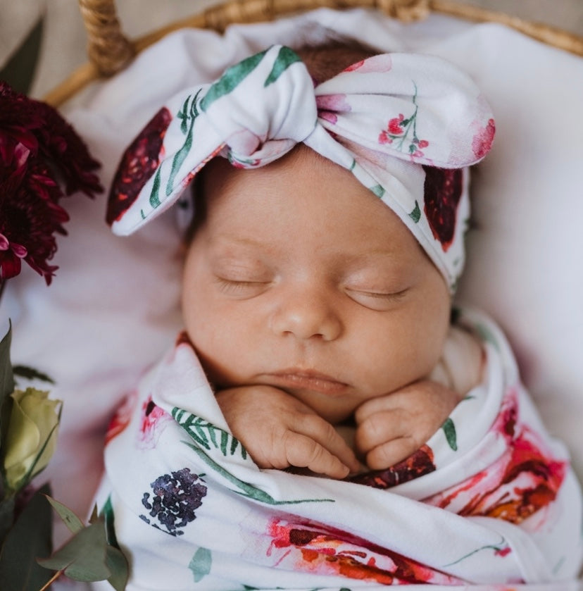 Peony Bloom Topknot Headband