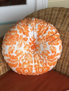 Orange Birds 4 Velvet Cushion / Round