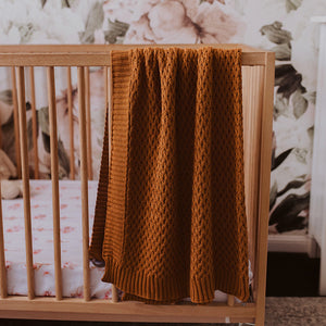 Bronze / Diamond Knit Baby Blanket