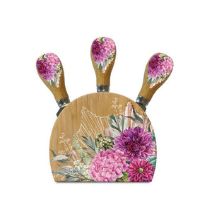 Magnetic Cheese Knife Block / Chrysanthemum