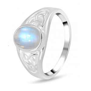 Cara Sterling Silver Triquetra Moonstone Ring